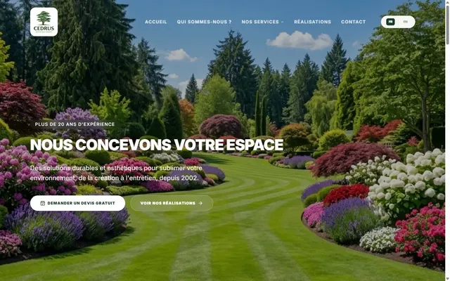 Site Cedrus Espaces Verts, réalisé par LUMINIA