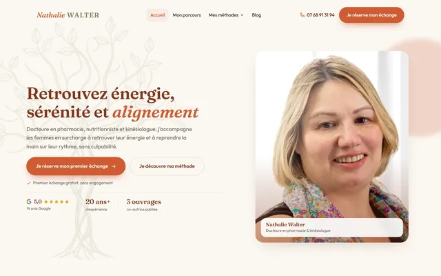 Site Nathalie Walter, réalisé par LUMINIA